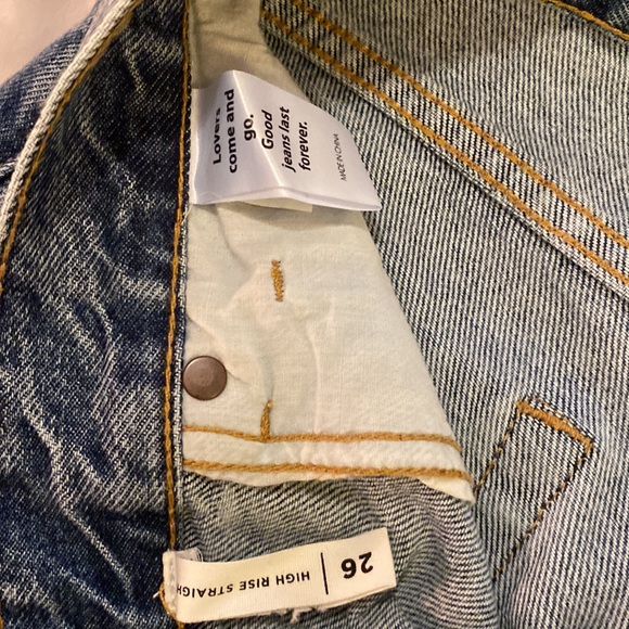 PACSUN High Rise Straight Button-fly Jeans Size 26 - Picture 8 of 15